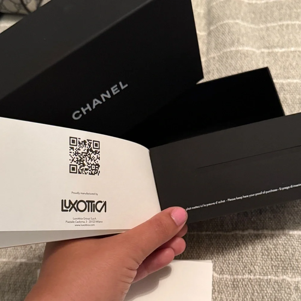CHANEL Sunglasses  Black Gift Box with instructions and white envelope